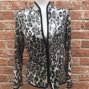 Black and White Animal Print Sequin Light Jacket